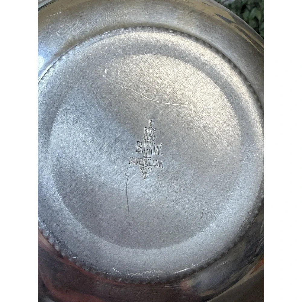 Vintage B.W. Buenilum Hammered Aluminum Casserole Dish With Pyrex Bowl USA